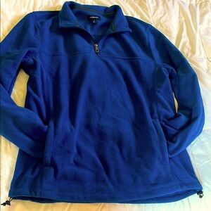 Croft&Barrow Royal Blue Quarter Zip Fleece Pullover w/ Front Pockets